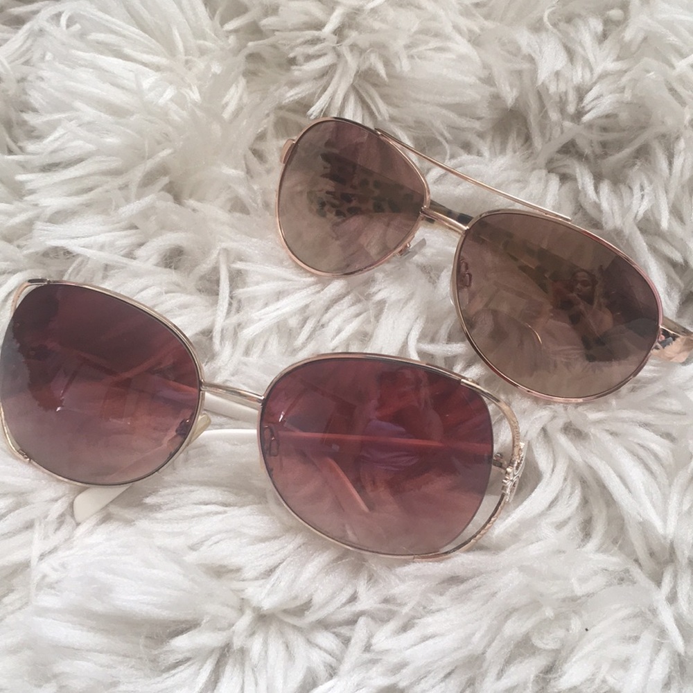 Two brown shaded sunglasses